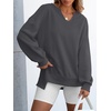 image:imageANRABESS Womens Long Sleeve VNeck Oversized Sweatshirts  Soft Lightweight Loose Fit Pullover Tops Casual School Workout Office Tunic Shirts Teen Girls Outfit Fall Winter ClothesDark Grey