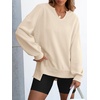 image:imageANRABESS Womens Long Sleeve VNeck Oversized Sweatshirts  Soft Lightweight Loose Fit Pullover Tops Casual School Workout Office Tunic Shirts Teen Girls Outfit Fall Winter ClothesKhaki