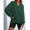 image:imageANRABESS Womens Long Sleeve VNeck Oversized Sweatshirts  Soft Lightweight Loose Fit Pullover Tops Casual School Workout Office Tunic Shirts Teen Girls Outfit Fall Winter ClothesDark Green
