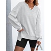 image:imageANRABESS Womens Long Sleeve VNeck Oversized Sweatshirts  Soft Lightweight Loose Fit Pullover Tops Casual School Workout Office Tunic Shirts Teen Girls Outfit Fall Winter ClothesLight Grey