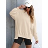 image:imageANRABESS Womens Long Sleeve VNeck Oversized Sweatshirts  Soft Lightweight Loose Fit Pullover Tops Casual School Workout Office Tunic Shirts Teen Girls Outfit Fall Winter ClothesKhaki