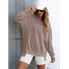 image:imageANRABESS Womens Long Sleeve VNeck Oversized Sweatshirts  Soft Lightweight Loose Fit Pullover Tops Casual School Workout Office Tunic Shirts Teen Girls Outfit Fall Winter ClothesDark Khaki