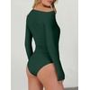 image:imageANRABESS Womens Off Shoulder Long Sleeve Bodysuits  Business Casual Body Suit Asymmetrical Neck Top Going Out Cute Work Date Night Shirts Soft Knit Stretchy Fall ClothesForest