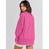image:imageANRABESS Womens Oversized Crew Neck Sweatshirt Long Sleeve Shirts  Side Slits High Low Tunic Pairs With Leggings Soft Medium Weight Pullover Top Cozy Casual Slouchy Fall Spring ClothesHot Pink