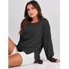 image:imageANRABESS Womens Oversized Crew Neck Sweatshirt Long Sleeve Shirts  Side Slits High Low Tunic Pairs With Leggings Soft Medium Weight Pullover Top Cozy Casual Slouchy Fall Spring ClothesBlack