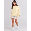 image:imageANRABESS Womens Oversized Crew Neck Sweatshirt Long Sleeve Shirts  Side Slits High Low Tunic Pairs With Leggings Soft Medium Weight Pullover Top Cozy Casual Slouchy Fall Spring ClothesCream Yellow