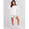 image:imageANRABESS Womens Oversized Crew Neck Sweatshirt Long Sleeve Shirts  Side Slits High Low Tunic Pairs With Leggings Soft Medium Weight Pullover Top Cozy Casual Slouchy Fall Spring ClothesWhite
