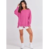 image:imageANRABESS Womens Oversized Crew Neck Sweatshirt Long Sleeve Shirts  Side Slits High Low Tunic Pairs With Leggings Soft Medium Weight Pullover Top Cozy Casual Slouchy Fall Spring ClothesHot Pink