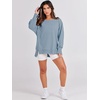 image:imageANRABESS Womens Oversized Crew Neck Sweatshirt Long Sleeve Shirts  Side Slits High Low Tunic Pairs With Leggings Soft Medium Weight Pullover Top Cozy Casual Slouchy Fall Spring ClothesLight Blue
