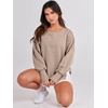 image:imageANRABESS Womens Oversized Crew Neck Sweatshirt Long Sleeve Shirts  Side Slits High Low Tunic Pairs With Leggings Soft Medium Weight Pullover Top Cozy Casual Slouchy Fall Spring ClothesKhaki
