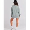 image:imageANRABESS Womens Oversized Crew Neck Sweatshirt Long Sleeve Shirts  Side Slits High Low Tunic Pairs With Leggings Soft Medium Weight Pullover Top Cozy Casual Slouchy Fall Spring ClothesLight Green