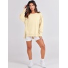 image:imageANRABESS Womens Oversized Crew Neck Sweatshirt Long Sleeve Shirts  Side Slits High Low Tunic Pairs With Leggings Soft Medium Weight Pullover Top Cozy Casual Slouchy Fall Spring ClothesCream Yellow