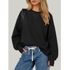 image:imageANRABESS Womens Oversized Crewneck Long Sleeve Sweatshirts  Soft Fleece Pullover Tops with Thumb Hole Cuffs Loose Fit Y2K Casual Outfits for School Daily Wear Spring Fall ClothesBlack