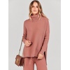 image:imageANRABESS Womens Oversized Turtleneck Sweater Sets  Soft Comfy Warm Lounge Set 2 Piece Outfits Pullover Top amp Wide Leg Pants Casual Travel Sweatsuit Fall Winter Daily WearRust
