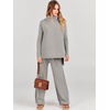 image:imageANRABESS Womens Oversized Turtleneck Sweater Sets  Soft Comfy Warm Lounge Set 2 Piece Outfits Pullover Top amp Wide Leg Pants Casual Travel Sweatsuit Fall Winter Daily WearGray Apricort
