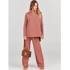 image:imageANRABESS Womens Oversized Turtleneck Sweater Sets  Soft Comfy Warm Lounge Set 2 Piece Outfits Pullover Top amp Wide Leg Pants Casual Travel Sweatsuit Fall Winter Daily WearRust