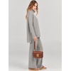 image:imageANRABESS Womens Oversized Turtleneck Sweater Sets  Soft Comfy Warm Lounge Set 2 Piece Outfits Pullover Top amp Wide Leg Pants Casual Travel Sweatsuit Fall Winter Daily WearGray Apricort