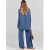 image:imageANRABESS Womens Oversized Turtleneck Sweater Sets  Soft Comfy Warm Lounge Set 2 Piece Outfits Pullover Top amp Wide Leg Pants Casual Travel Sweatsuit Fall Winter Daily WearBlue
