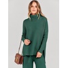 image:imageANRABESS Womens Oversized Turtleneck Sweater Sets  Soft Comfy Warm Lounge Set 2 Piece Outfits Pullover Top amp Wide Leg Pants Casual Travel Sweatsuit Fall Winter Daily WearDark Green