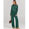 image:imageANRABESS Womens Oversized Turtleneck Sweater Sets  Soft Comfy Warm Lounge Set 2 Piece Outfits Pullover Top amp Wide Leg Pants Casual Travel Sweatsuit Fall Winter Daily WearDark Green
