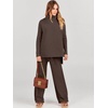 image:imageANRABESS Womens Oversized Turtleneck Sweater Sets  Soft Comfy Warm Lounge Set 2 Piece Outfits Pullover Top amp Wide Leg Pants Casual Travel Sweatsuit Fall Winter Daily WearChocola