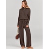 image:imageANRABESS Womens Oversized Turtleneck Sweater Sets  Soft Comfy Warm Lounge Set 2 Piece Outfits Pullover Top amp Wide Leg Pants Casual Travel Sweatsuit Fall Winter Daily WearChocola