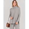 image:imageANRABESS Womens Oversized Turtleneck Sweater Sets  Soft Comfy Warm Lounge Set 2 Piece Outfits Pullover Top amp Wide Leg Pants Casual Travel Sweatsuit Fall Winter Daily WearGray Apricort
