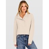 image:imageANRABESS Womens Waffle Knit Loose Snap Henley Sweatshirts  Lightweight Cozy Fabric Long Sleeve Pullover Tops Stand Collar Half Button Casual Daily Wear amp Preppy Spring amp FallBeige