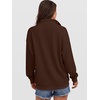 image:imageANRABESS Womens Waffle Knit Loose Snap Henley Sweatshirts  Lightweight Cozy Fabric Long Sleeve Pullover Tops Stand Collar Half Button Casual Daily Wear amp Preppy Spring amp FallBrown