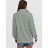 image:imageANRABESS Womens Waffle Knit Loose Snap Henley Sweatshirts  Lightweight Cozy Fabric Long Sleeve Pullover Tops Stand Collar Half Button Casual Daily Wear amp Preppy Spring amp FallGreen