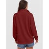 image:imageANRABESS Womens Waffle Knit Loose Snap Henley Sweatshirts  Lightweight Cozy Fabric Long Sleeve Pullover Tops Stand Collar Half Button Casual Daily Wear amp Preppy Spring amp FallBirck Red