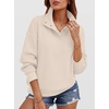 image:imageANRABESS Womens Waffle Knit Loose Snap Henley Sweatshirts  Lightweight Cozy Fabric Long Sleeve Pullover Tops Stand Collar Half Button Casual Daily Wear amp Preppy Spring amp FallBeige