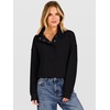 image:imageANRABESS Womens Waffle Knit Loose Snap Henley Sweatshirts  Lightweight Cozy Fabric Long Sleeve Pullover Tops Stand Collar Half Button Casual Daily Wear amp Preppy Spring amp FallBlack