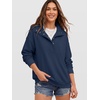 image:imageANRABESS Womens Waffle Knit Loose Snap Henley Sweatshirts  Lightweight Cozy Fabric Long Sleeve Pullover Tops Stand Collar Half Button Casual Daily Wear amp Preppy Spring amp FallNavy Blue