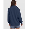 image:imageANRABESS Womens Waffle Knit Loose Snap Henley Sweatshirts  Lightweight Cozy Fabric Long Sleeve Pullover Tops Stand Collar Half Button Casual Daily Wear amp Preppy Spring amp FallNavy Blue