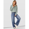 image:imageANRABESS Womens Waffle Knit Loose Snap Henley Sweatshirts  Lightweight Cozy Fabric Long Sleeve Pullover Tops Stand Collar Half Button Casual Daily Wear amp Preppy Spring amp FallGreen