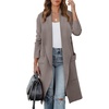 image:imageANRABESS Womens Long Cardigan Sweater 2026 Fall Fashion Casual Oversized Knit Open Front Coatigan Jacket Coat OutfitsGrey Khaki