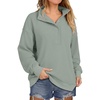 image:imageANRABESS Womens Waffle Knit Loose Snap Henley Sweatshirts  Lightweight Cozy Fabric Long Sleeve Pullover Tops Stand Collar Half Button Casual Daily Wear amp Preppy Spring amp FallGreen