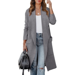 image:imageANRABESS Womens Long Cardigan Sweater 2026 Fall Fashion Casual Oversized Knit Open Front Coatigan Jacket Coat OutfitsGray