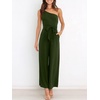 image:imageANRABESS Women Summer Dressy Jumpsuits One Shoulder Sleeveless Casual Wide Leg Pants Romper Jumper 2026 Trendy OutfitsArmy Green