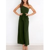 image:imageANRABESS Women Summer Dressy Jumpsuits One Shoulder Sleeveless Casual Wide Leg Pants Romper Jumper 2026 Trendy OutfitsArmy Green