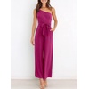 image:imageANRABESS Women Summer Dressy Jumpsuits One Shoulder Sleeveless Casual Wide Leg Pants Romper Jumper 2026 Trendy OutfitsDeep Rose
