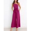 image:imageANRABESS Women Summer Dressy Jumpsuits One Shoulder Sleeveless Casual Wide Leg Pants Romper Jumper 2026 Trendy OutfitsDeep Rose