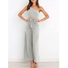 image:imageANRABESS Women Summer Dressy Jumpsuits One Shoulder Sleeveless Casual Wide Leg Pants Romper Jumper 2026 Trendy OutfitsGray