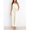 image:imageANRABESS Women Summer Dressy Jumpsuits One Shoulder Sleeveless Casual Wide Leg Pants Romper Jumper 2026 Trendy OutfitsWhite