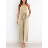 image:imageANRABESS Women Summer Dressy Jumpsuits One Shoulder Sleeveless Casual Wide Leg Pants Romper Jumper 2026 Trendy OutfitsYellow