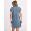 image:imageANRABESS Womens 2026 Summer Collared V Neck Tshirt Dress Casual Cap Sleeve Spring Mini Vacation Dresses with PocketsGrey Blue