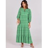 image:imageANRABESS Womens Boho Floral 34 Puff Sleeve Maxi Dress  Tiered Flowy Loose Fit Comfy Soft Rayon Fabric Wedding Guest Church Beach Modest Elegant Spring Summer Fall OutfitsLight Green