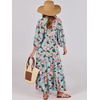 image:imageANRABESS Womens Boho Floral 34 Puff Sleeve Maxi Dress  Tiered Flowy Loose Fit Comfy Soft Rayon Fabric Wedding Guest Church Beach Modest Elegant Spring Summer Fall OutfitsBeige Teal Floral