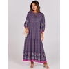 image:imageANRABESS Womens Boho Floral 34 Puff Sleeve Maxi Dress  Tiered Flowy Loose Fit Comfy Soft Rayon Fabric Wedding Guest Church Beach Modest Elegant Spring Summer Fall OutfitsPurple Floral